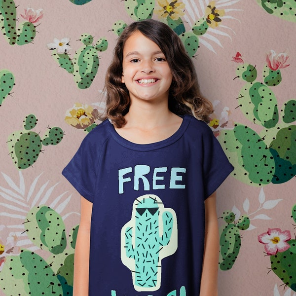 Free Hugs (Navy) Kids Hospital Gown | Gifts for Kids | Patient Gifts | Hospital Gifts | Hospital Gown | Kid Surgery Gown | Recovery Gown
