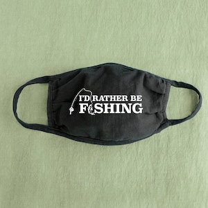 Rather Be Fishing Mask Fishing Mask Cotton Mask Reusable Face Mask Sport Mask Washable Face Cover Adult Face Mask image 1