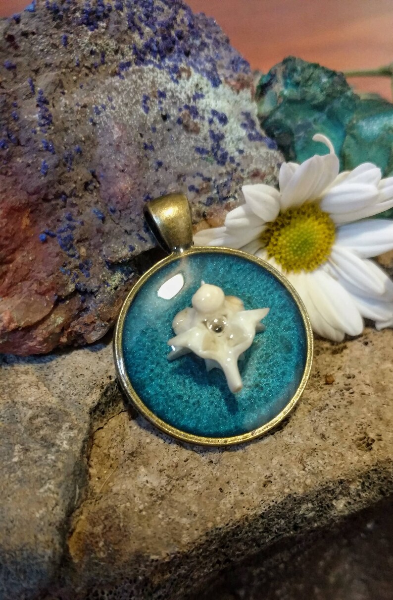 Turquoise Python Vertebra Pendant