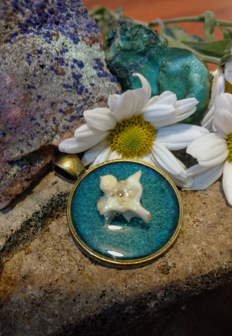Turquoise Python Vertebra Pendant