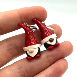 Miniature Christmas Gnomes Polymer Clay Charm Progress Keeper Keychain