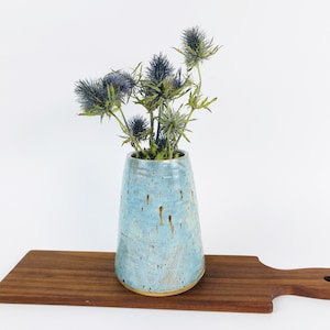 Blue Pottery Vase, Pottery Vase, Ceramic Vase, Flower Vase, MadeByPowley Vase, Speckled Vase