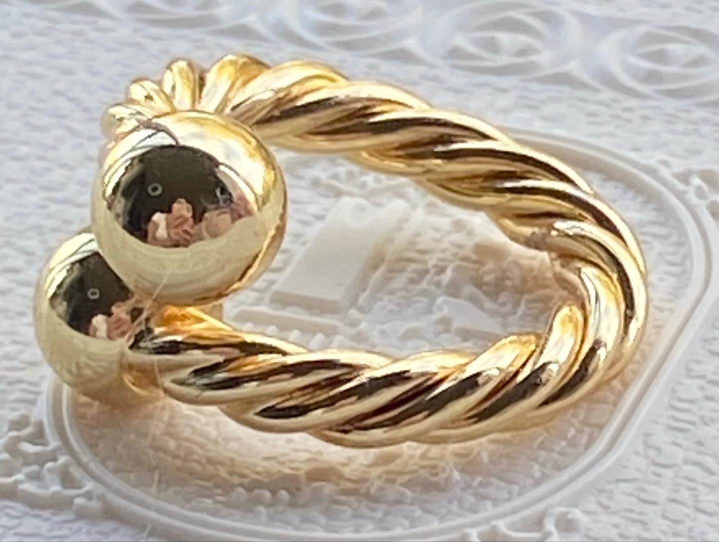 14 K Gold Plated Brass Ring/ Gold Statement Ring/womens Rings/ Gold Stackable Ring/ Chunky Ring