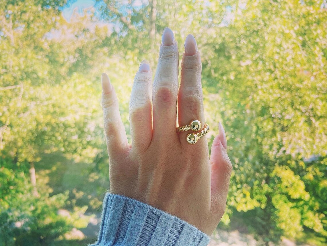 14 K Gold Plated Brass Ring/ Gold Statement Ring/womens Rings/ Gold Stackable Ring/ Chunky Ring