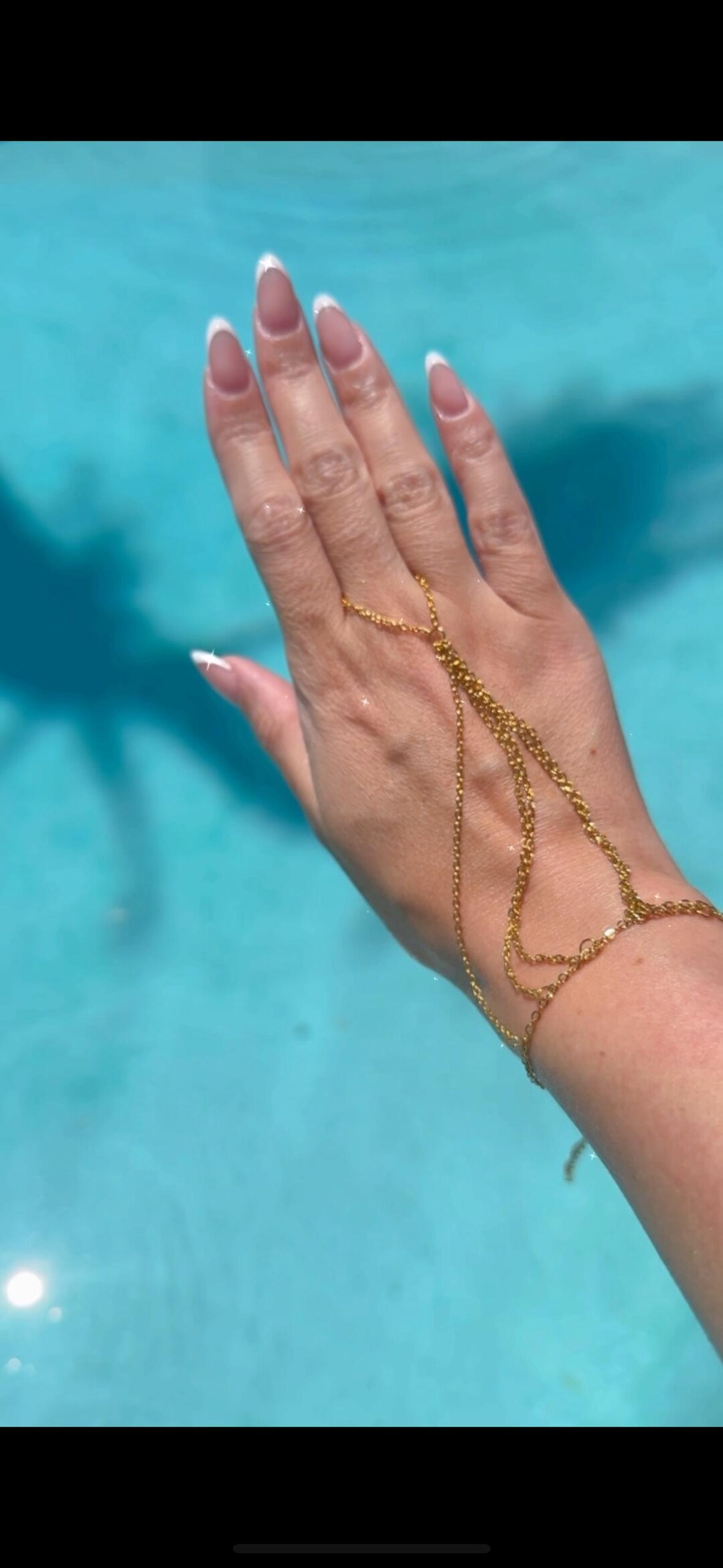 Hand Chain Bracelet Dainty Gold or Stainless Steel Options — free download