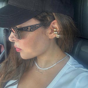 Orecchini a polsino in oro massiccio / Opzioni stile audace a bolle e liscio / Orecchini non forati placcati in oro / Orecchini a polsino vistosi per donna