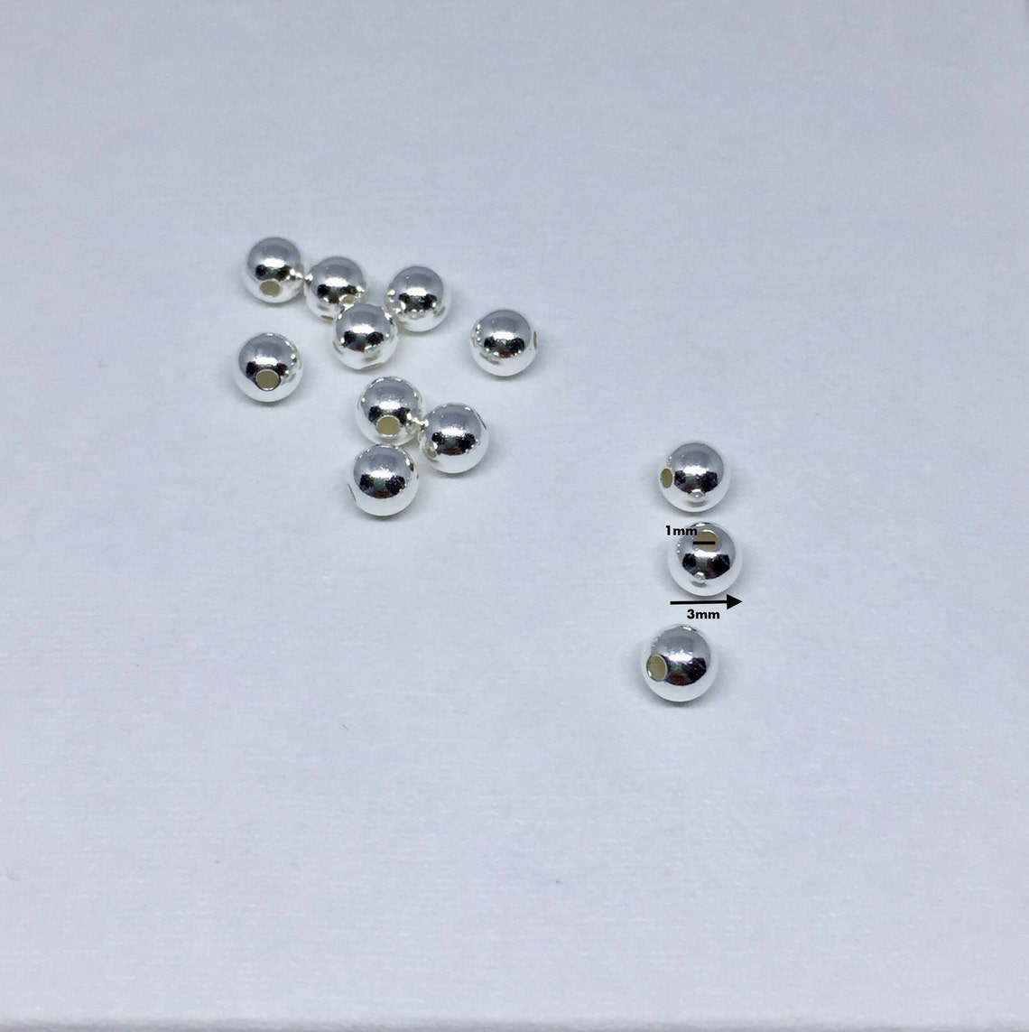 3mm Sterling Silver Round Beads Solid Silver 3mm Beads Etsy