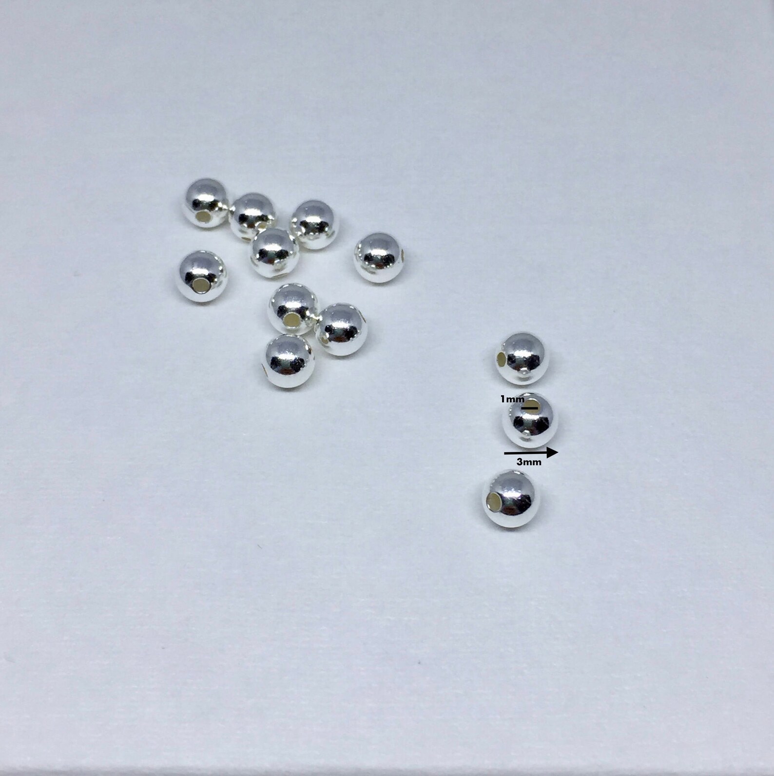 3mm Sterling Silver Round Beads Solid Silver 3mm Beads Etsy