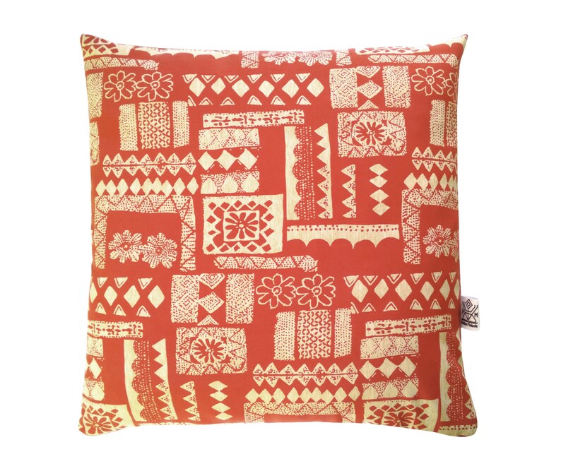 Bright Orange Pillow Cover Designer Tangerine Geometric Etsy