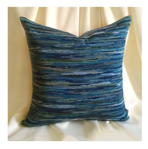 textured throw pillows blue