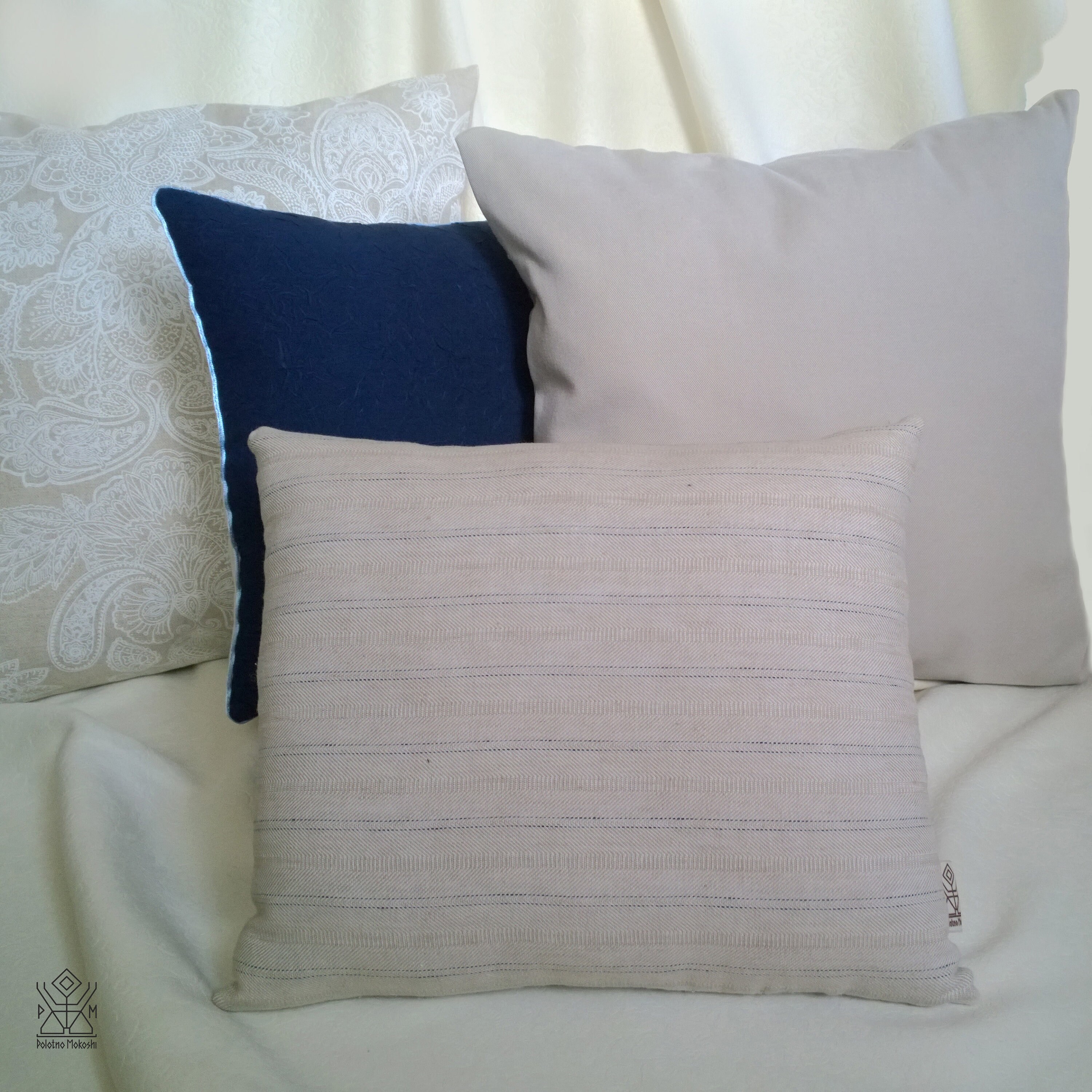 Beige pillow with Insert Grey Neutral Striped Throw Accent Etsy
