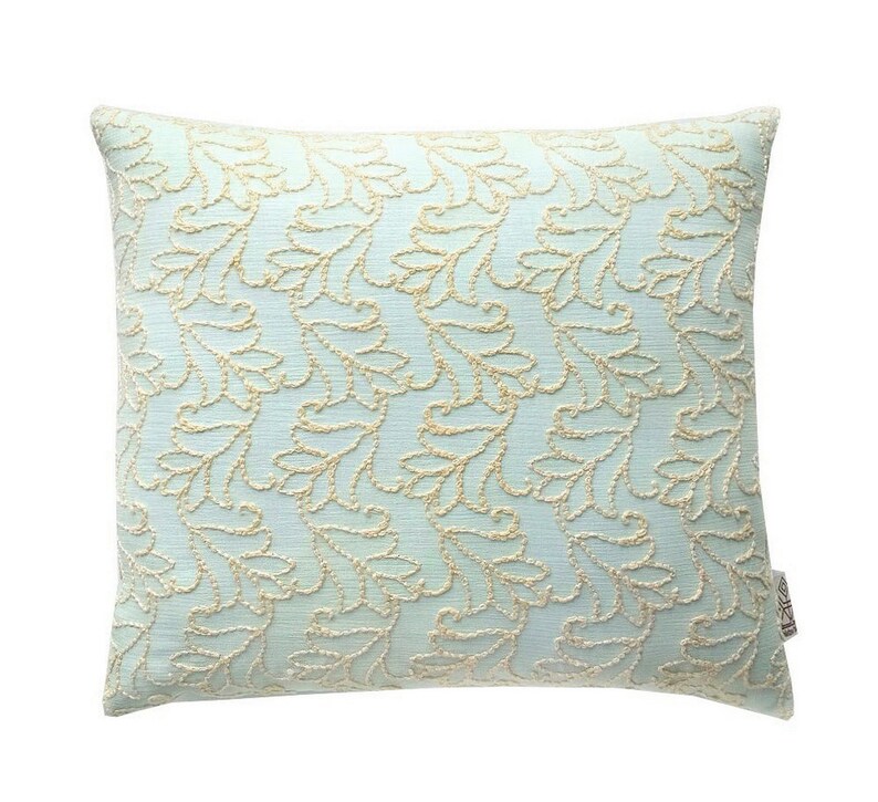 Light Green Pillow Embroidered Mint Green Pillow Floral Throw Etsy
