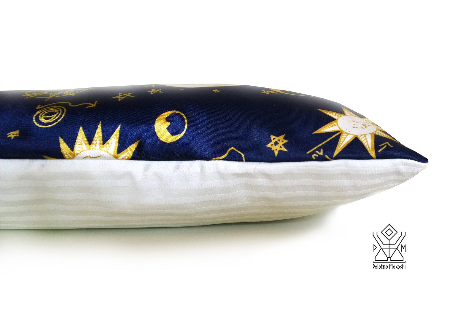 Stars and Moon Pillow Case Night Sky Pillow Blue Satin Cushion Etsy