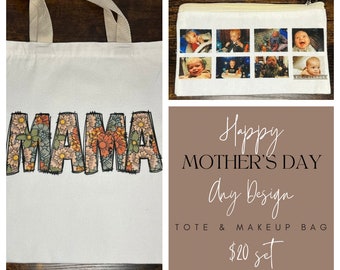 Custom Tote & Makeup Bag, personalized - Mother's Day Gift