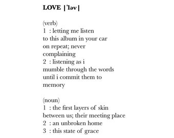 LOVE definition poem