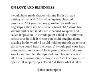 On Love and Blindness