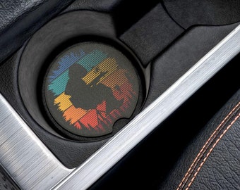 WSP Houser Forest Color Splash Soapstone Car Coasters Set of 2, Car Accessory, Music Lover Gift, Jam band Gift