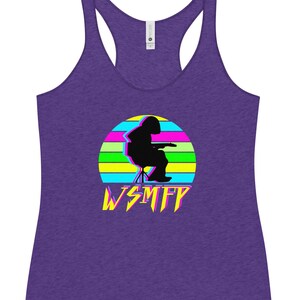 Panic Houser 80s Neon Sunset Women's Racerback Tank, Tank Top, 80s Design,