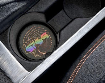 STS9 Light Swirl speksteen auto-onderzetter, autoaccessoire, cadeau muziekfan,