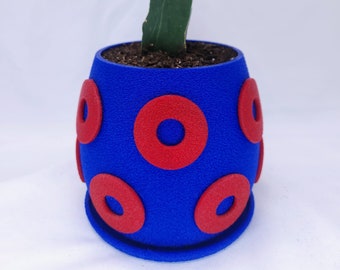 Phish Donut Handmade Planter, Flower Pot - 5" x 5" | Eco-Friendly PLA Plastic | Gift for Her | Mothers Day Gift | Planter