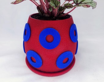 Phish Inverted Donut Handmade Planter, Flower Pot - 5" x 5" | Eco-Friendly PLA Plastic | Moving Gift | Gift for Her, Home Decor, Boho Plant