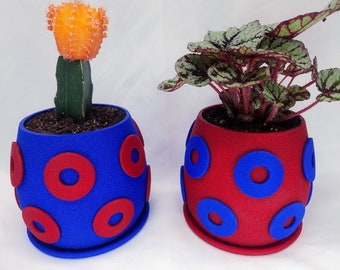 Phish Inverted Pair Donut Handmade Planter, Flower Pot - 5" x 5" | Eco-Friendly PLA Plastic | Gift | House Warming | Planter, Home Decor