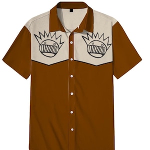 Ween Boognish Brown Western Style Button Down Shirt, Concert Shirt, Festival Fashion, Gift for Him, Cowboy Shirt