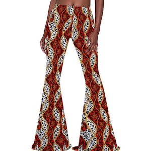 Golden Glamour Gepard Leopard Schlaghose Schlaghose, Geschenk für Sie, Festival Fashion, Yoga Hose, Konzerthose, Lounge Hose,
