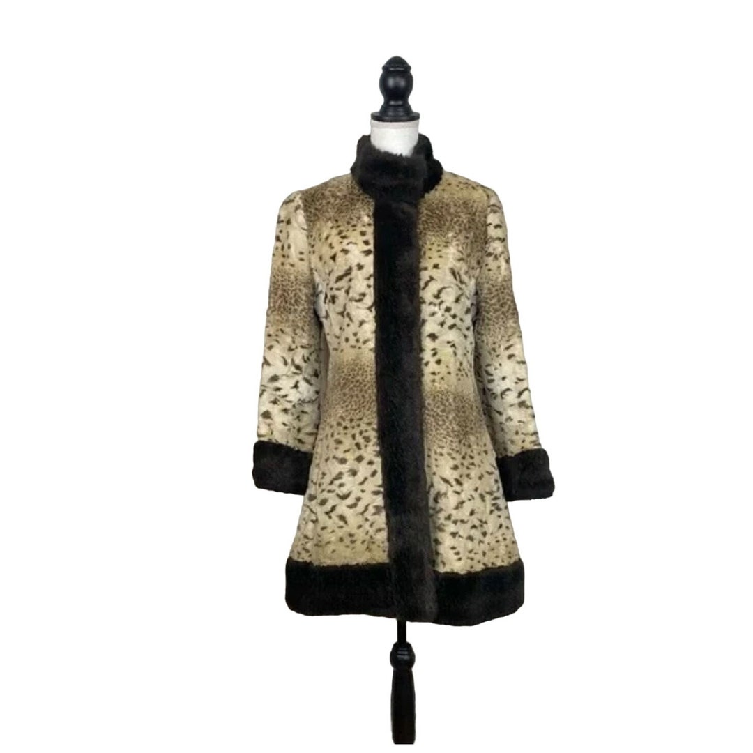 Manteau Vintage En Fausse Fourrure, Couleur Ivoire, Taille M, Occasion Très Bon état - Femme
