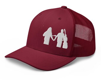 Jaywalking Hand Holding Embroidered Trucker Hat, Bluegrass Hat, Concert Hat, Music Lover, Jam Band,