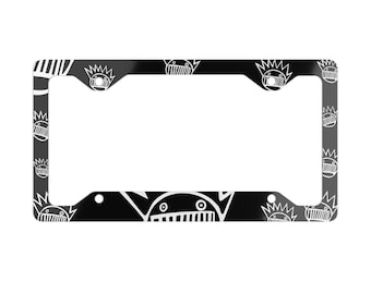 Ween Boognish Pattern Metal License Plate Frame, Gift for Music Lover, Car Accessory