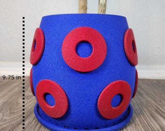 Phish LARGE Donut Handmade Planter, Flower Pot - 9" x 9" | Eco-Friendly PLA Plastic | Gift for Her | Planter | Boho Planter