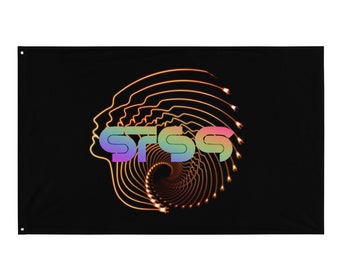 STS9 Face Light Swirl Festy Flag, / Rave Flag - Bandera de camping - Bandera EDM - Tótem del festival - Tótem Rave