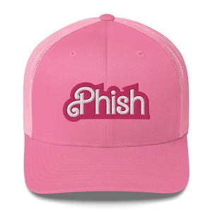 Phish Doll Hot Pink Trucker Hat Snapback, Gift for Her, Jam Band Gift, Pink Hat