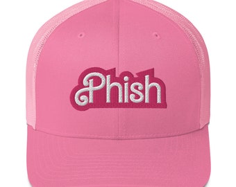 Phish Doll Hot Pink Trucker Hat Snapback, Gift for Her, Jam Band Gift, Pink Hat