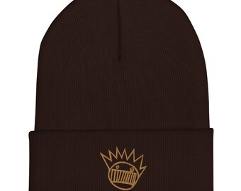 Ween bordado boognish marrón gorro de gorro con puños / sombrero de gorro para hombre / sombrero de gorro para mujer