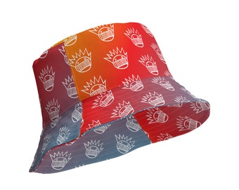 WEEN Boognish Gradient Happy Colored Marbles Reversible Bucket Hat