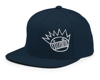 Gorra Boognish azul marino bordada con cierre ajustable / Ropa urbana para festivales de la banda Ween Jam
