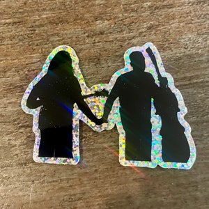 GSBG Jaywalking Hand Holding Glitter Vinyl Decal Sticker