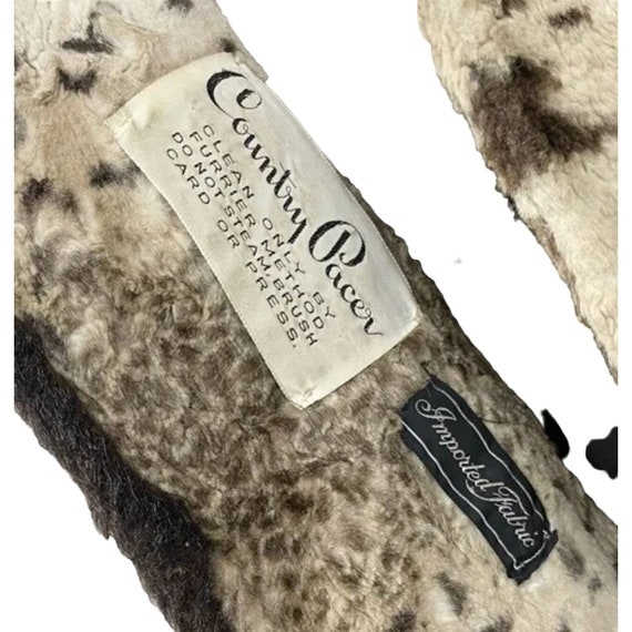 Vintage 60's Country Pacer Faux Fur Leopard Print… - image 5