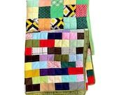 Two Vintage Quilts Top 50s 60s 70s Cotton Linen