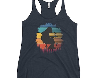 WSP Houser Retro Sunset Colorsplash Women's Racerback Tank | Panic | Gift for Her
