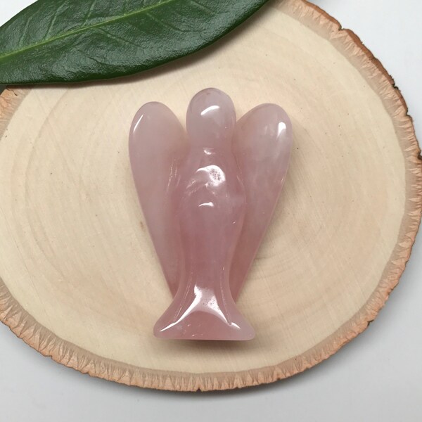Rose Quartz Angel Figurine 2 inch | Guardian Angel | Love Crystal | Fertility Crystal #1141