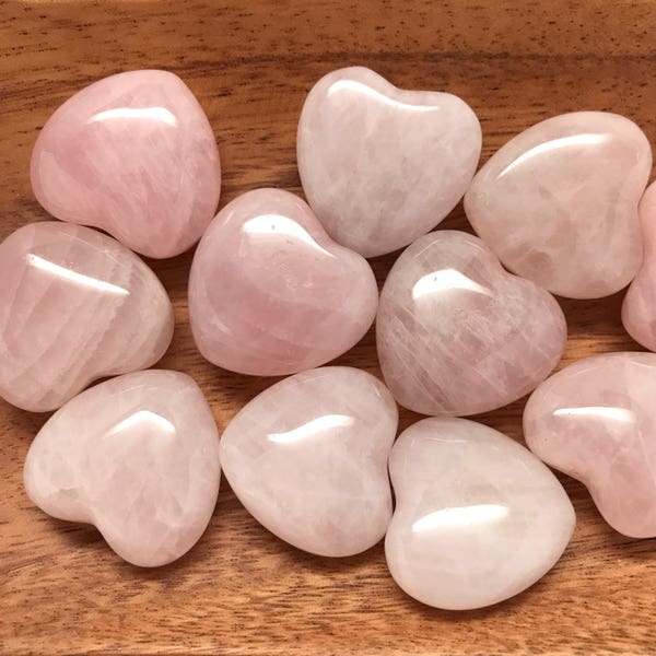 Rose Quartz Heart Crystal 30mm | Puffy Heart | Love Crystal | Fertility Crystal | Worry Stone | Palm Stone #H1