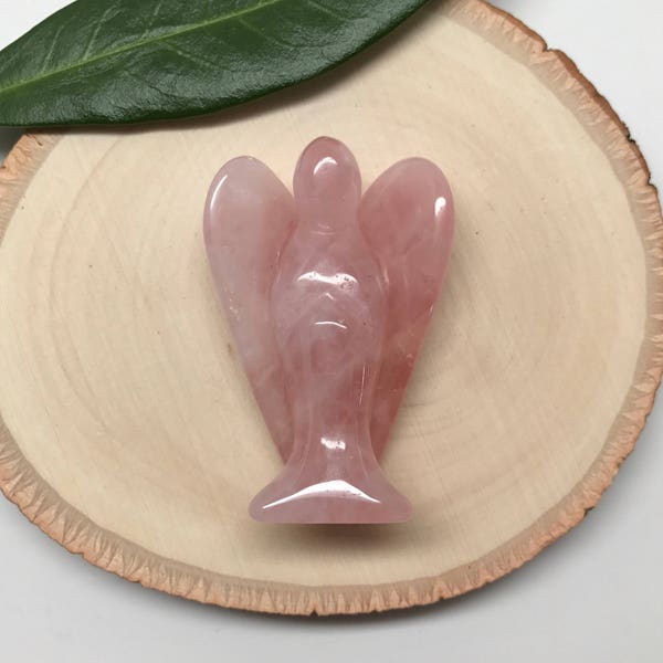 Rose Quartz Angel Figurine 2 inch | Guardian Angel | Love Crystal | Fertility Crystal #1138