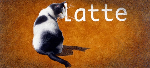 CAT ART PRINT Coffee Cat Mocha Will Bullas