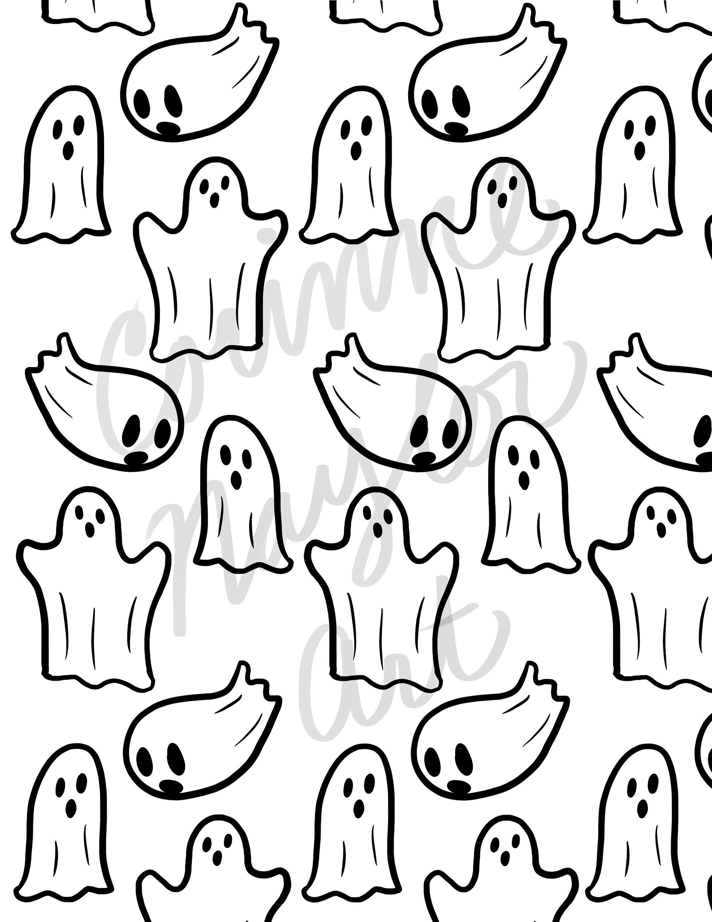 Halloween Coloring Page: Ghosts, Cats, Pumpkins, Bats, Witch - Etsy