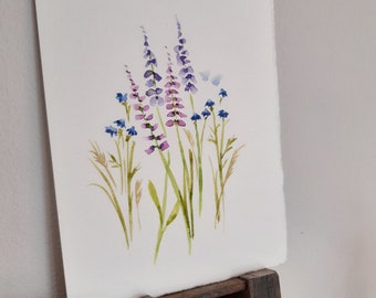 Original wildflowers watercolour, Floral artwork, Beautiful simple watercolour, Botanical watercolour