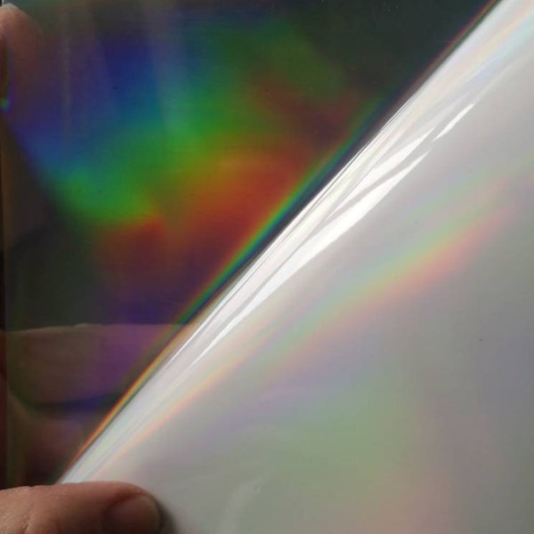 Film de stratification à froid en vinyle auto-adhésif RAINBOW A4, superposition holographique PET