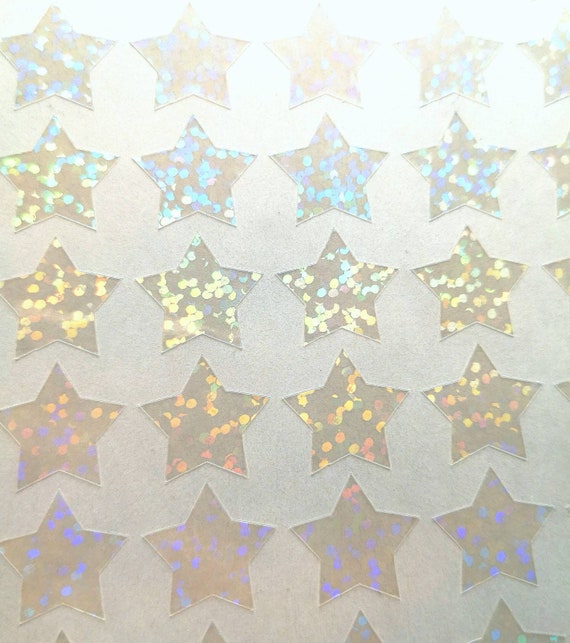 Transparent Holographic Star Sticker Sheet Clear Self-adhesive